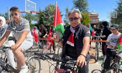 ISPARTA - Öğretmen ve öğrenciler İsrail'in saldırılarını protesto etmek için pedal çevirdi