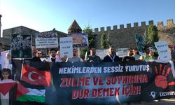 ERZURUM - Sağlık çalışanları Gazze için "sessiz yürüyüş" yaptı