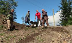 Artvin'de köylüler bozulan yollarını imece usulü düzeltti