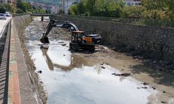 Cide'de su baskınlarına karşı kanal temizliği yapılıyor