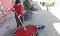 Samsun'da kadınlar mevsiminde domatesi salça yaparak değerlendiriyor