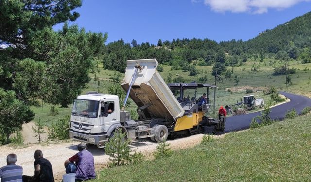 Artvin'de köy yollarında asfaltlama devam ediyor